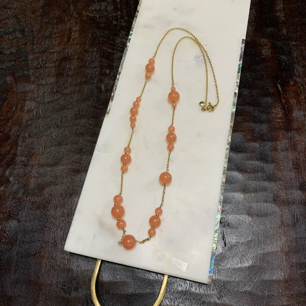 J. Crew peach quartz bead necklace